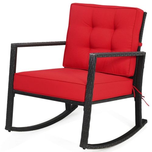 Patio Rattan Rocker Outdoor Glider Rocking Chair Cushion Lawn Patio Rattan Rocker Outdoor Glider Rocking Chair Cushion Lawn