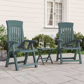 Patio Reclining Chairs 2 pcs Green PP