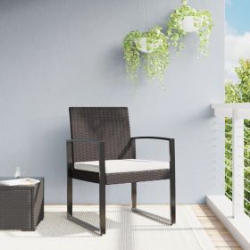 Patio Dining Chairs 2 pcs Brown PP Rattan