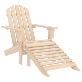 Patio Adirondack Chair with Ottoman Solid Fir Wood