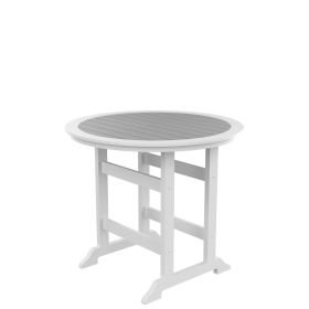 HDPE Bar Table, Dining Table, Patio Bar Set ,Counter Height Table For Outdoor White + Gray