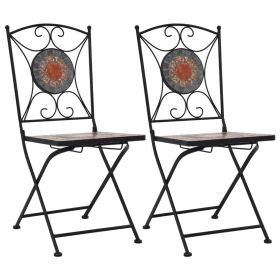 Mosaic Bistro Chairs 2 pcs Orange/Gray