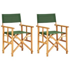 Director's Chairs 2 pcs Solid Acacia Wood Green