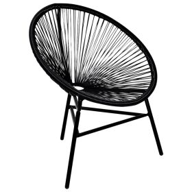 Patio Moon Chair Poly Rattan Black