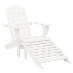 Patio Chair with Ottoman Wood White