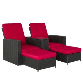 Black 5 Piece  resin wicker Seating Group