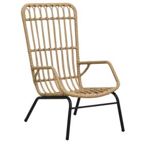 Patio Chair Poly Rattan Light Brown