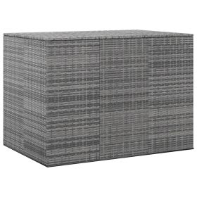 Patio Cushion Box PE Rattan Gray