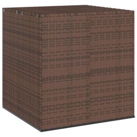 Patio Cushion Box PE Rattan Brown