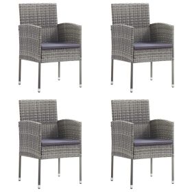 Patio Chairs 4 pcs Poly Rattan Anthracite