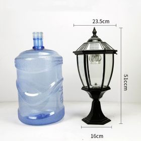 Outdoor Garden Solar Column Head Lamp (Option: Black Large Cusp)