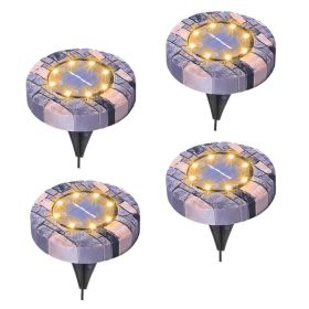 8led Stone Solar Underground Light (Option: 8 Lights Warm White-4pcs)