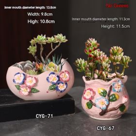 Ceramic Large Diameter Succulent Flowerpot (Option: 74Style-Ceramic)