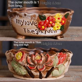 Ceramic Large Diameter Succulent Flowerpot (Option: 47Style-Ceramic)