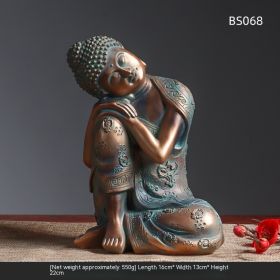 Resin Zen Buddha Statue Flower Pot Courtyard Landscape Balcony Layout Garden Decoration (Option: Bronze Sitting Buddha)