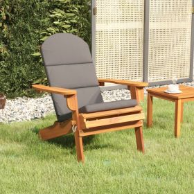 Adirondack Patio Chair with Cushions Solid Wood Acacia (Color: Brown)