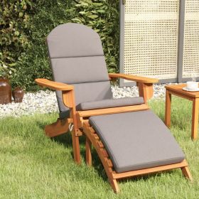 Adirondack Patio Chair with Footrest Solid Wood Acacia (Color: Brown)